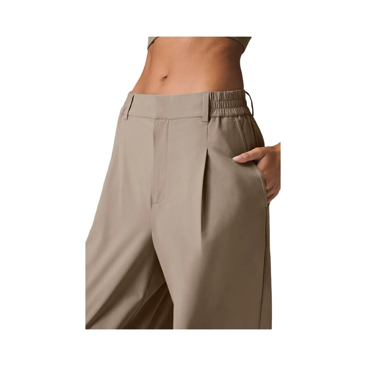 Alo Women's High-Waist Pursuit Trouser (Regular) - Gravel - HypeFly India View 2