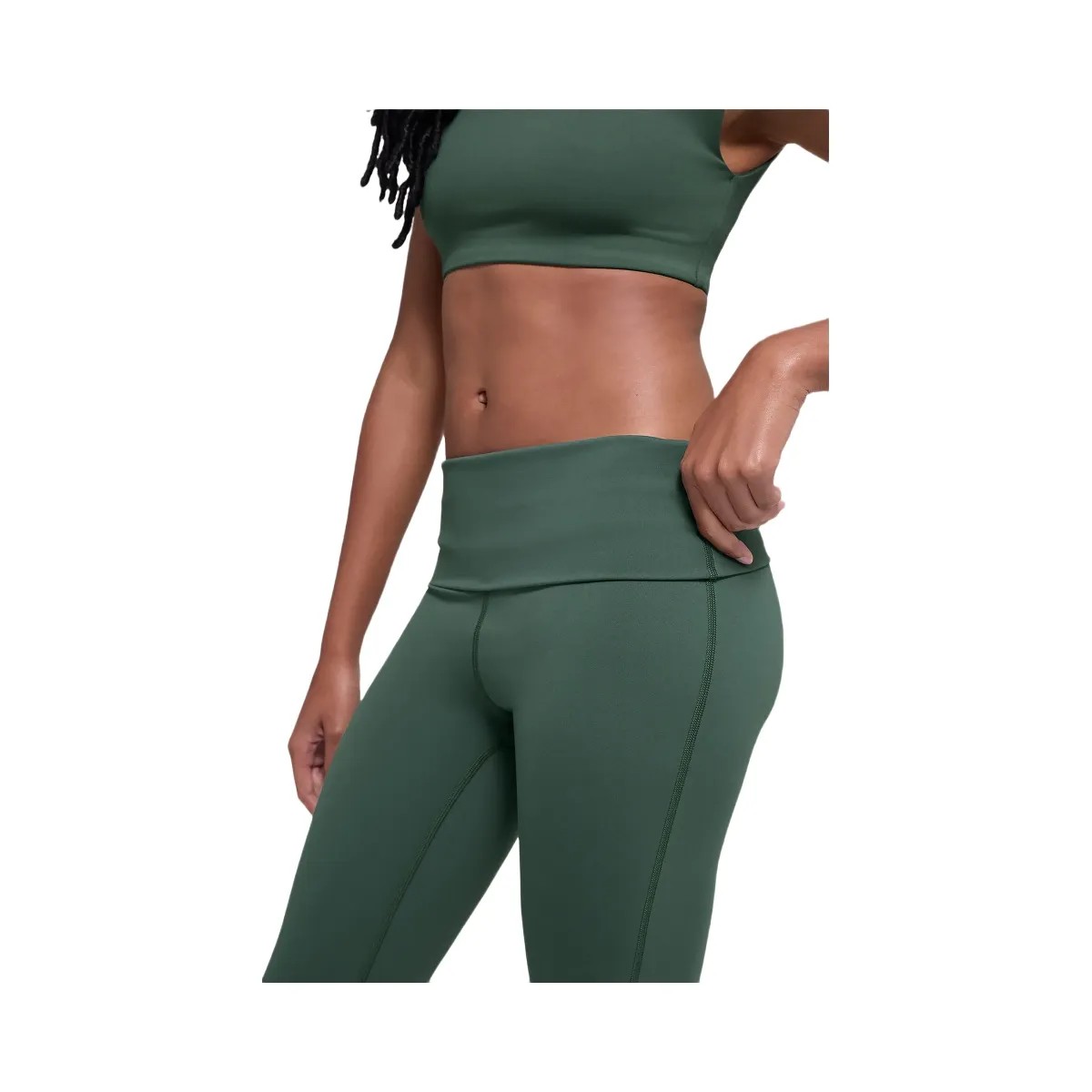 Alo Women's ALO Softsculpt Foldover Flare Legging - Clover Green - HypeFly India View 2