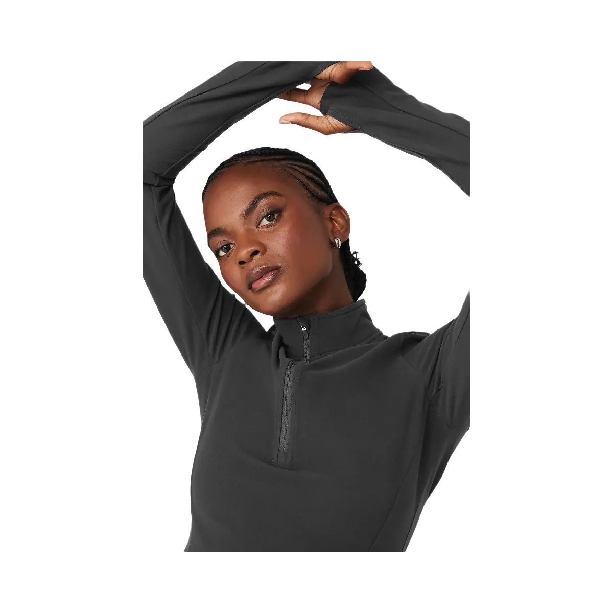 Alo Women's Alosoft 1/2 Zip Rapid Pullover - Anthracite - HypeFly India View 5