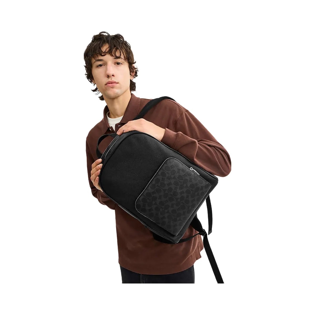 Coach Wade Backpack In Signature Canvas Black Signature - HypeFly India View 2