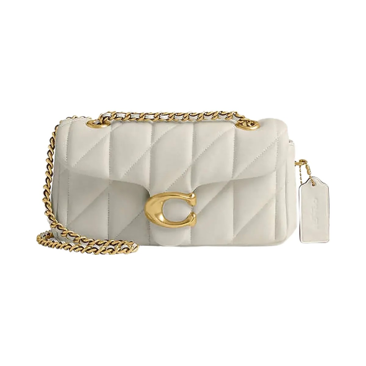 Coach Tabby Shoulder Bag 20 With Pillow Quilting Nappa Leather-Brass-Chalk - HypeFly India View 1