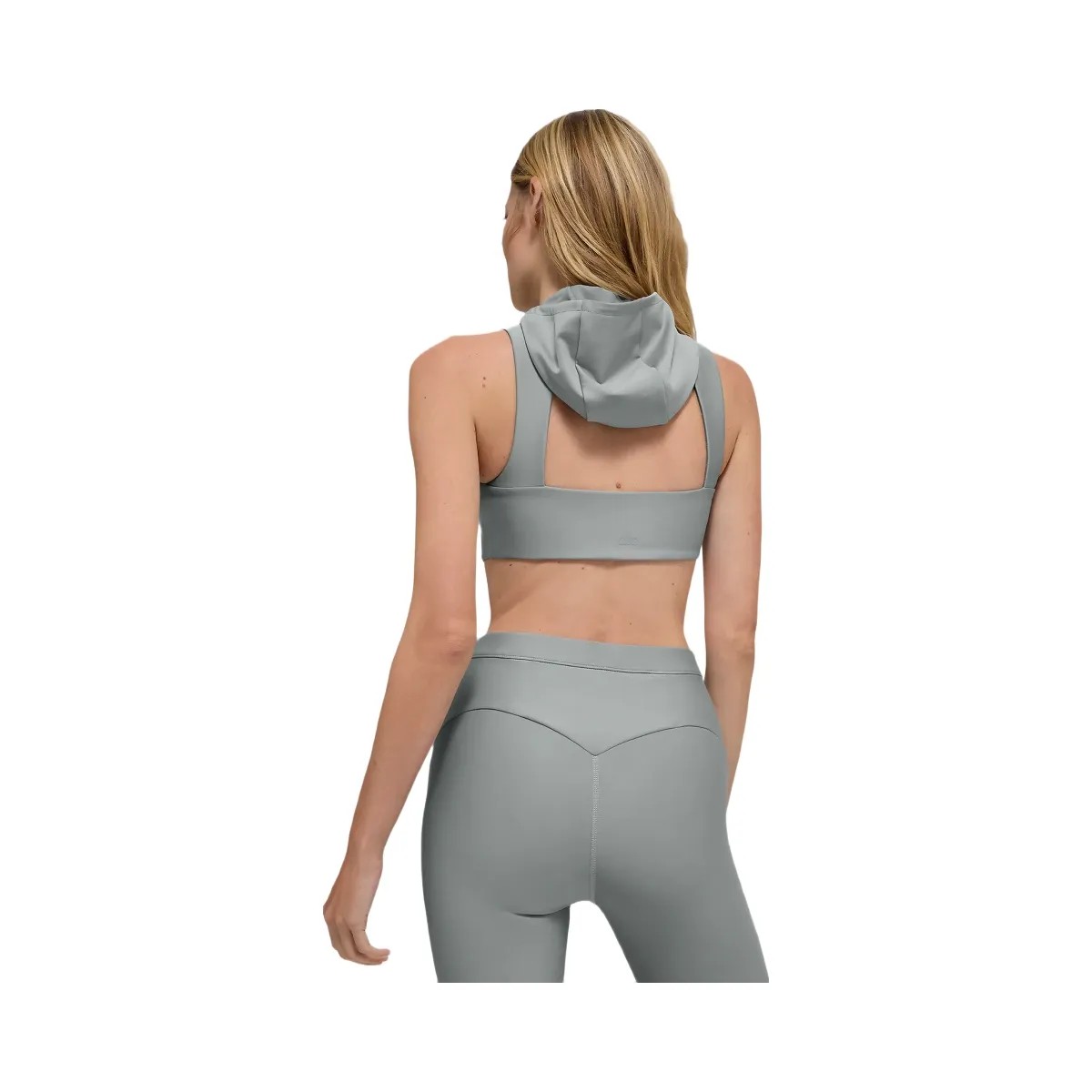 Alo Women's Airlift Light Speed Hooded Bra - Lunar Grey - HypeFly India View 2