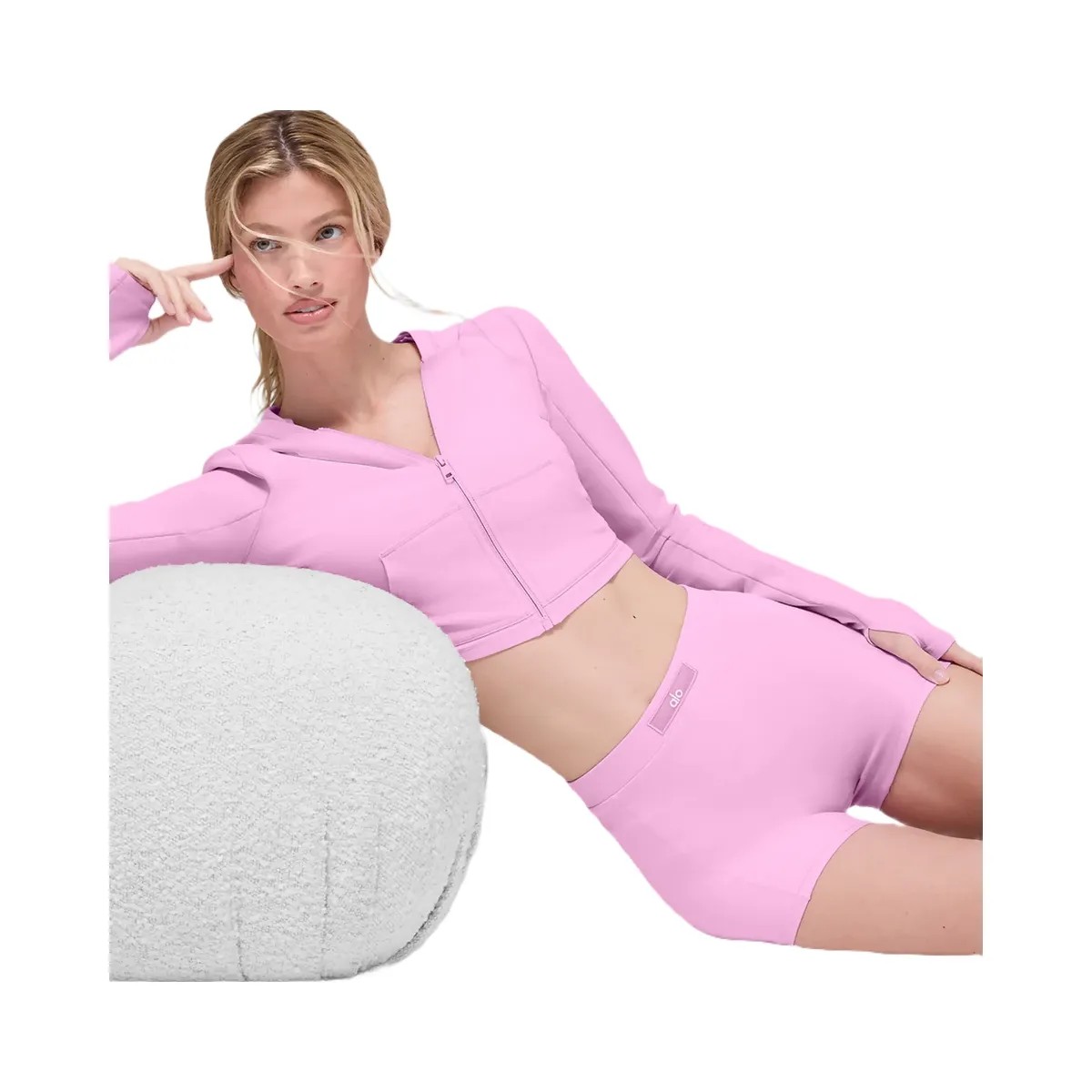 Alo Women's soft Sincere Micro Short - Candy Heart Pink - HypeFly India View 3