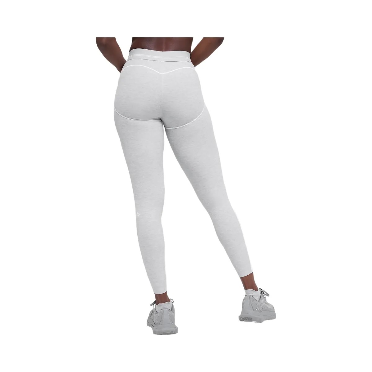 Alo Women's 7/8 High-Waist Alosoft Heart Throb Legging - Athletic Heather Grey/White - HypeFly India View 3