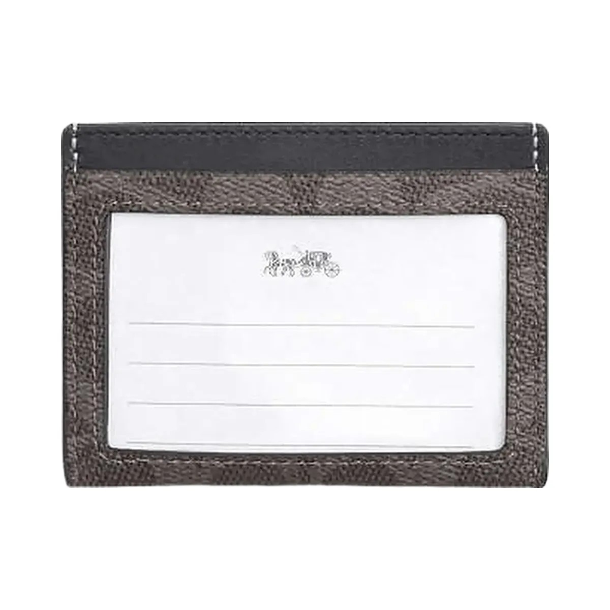Coach Slim Id Card Case In Signature Canvas Signature Canvas-Grey-Charcoal - HypeFly India View 1