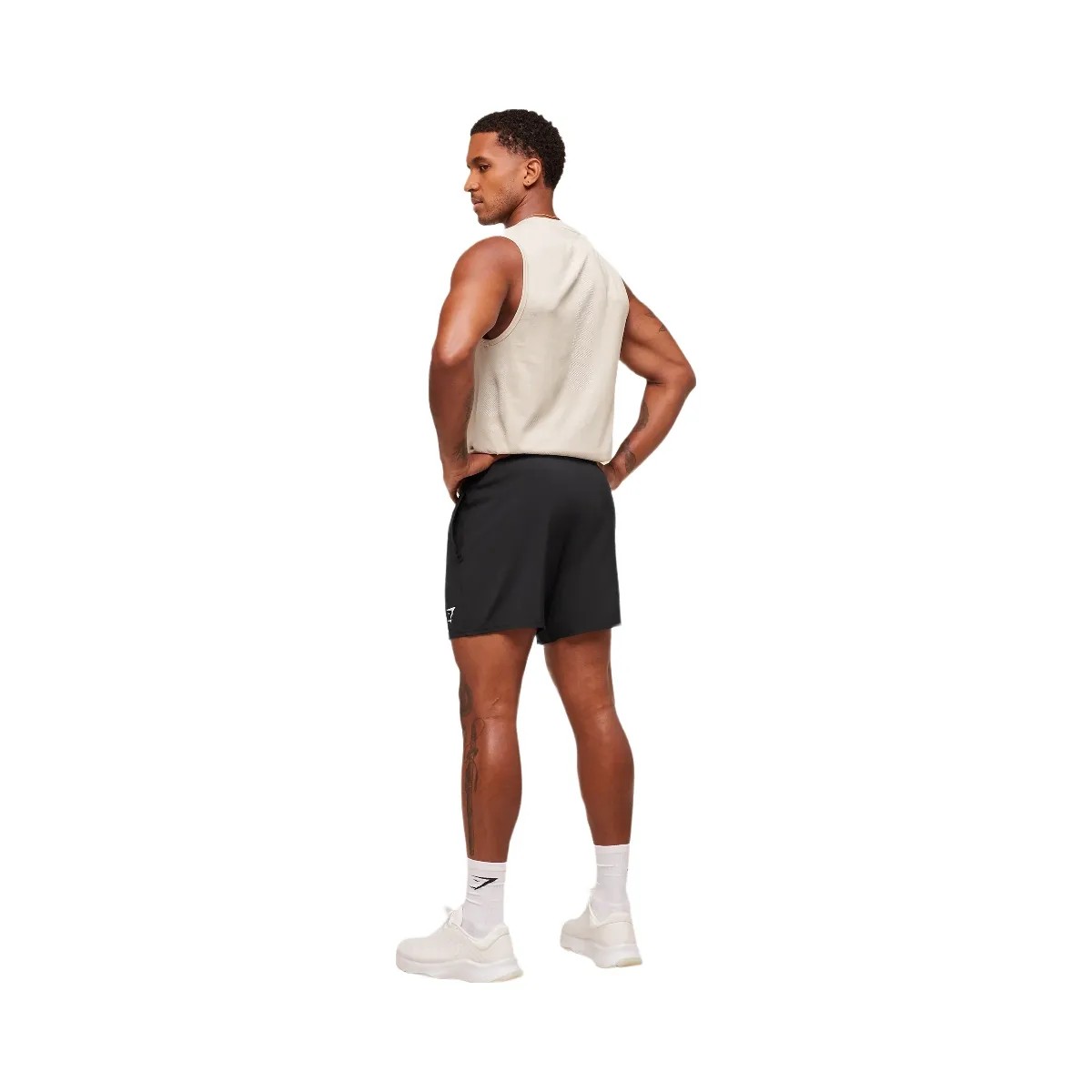 Gymshark Lightweight Seamless Tank - Pebble Grey/White - HypeFly India View 4