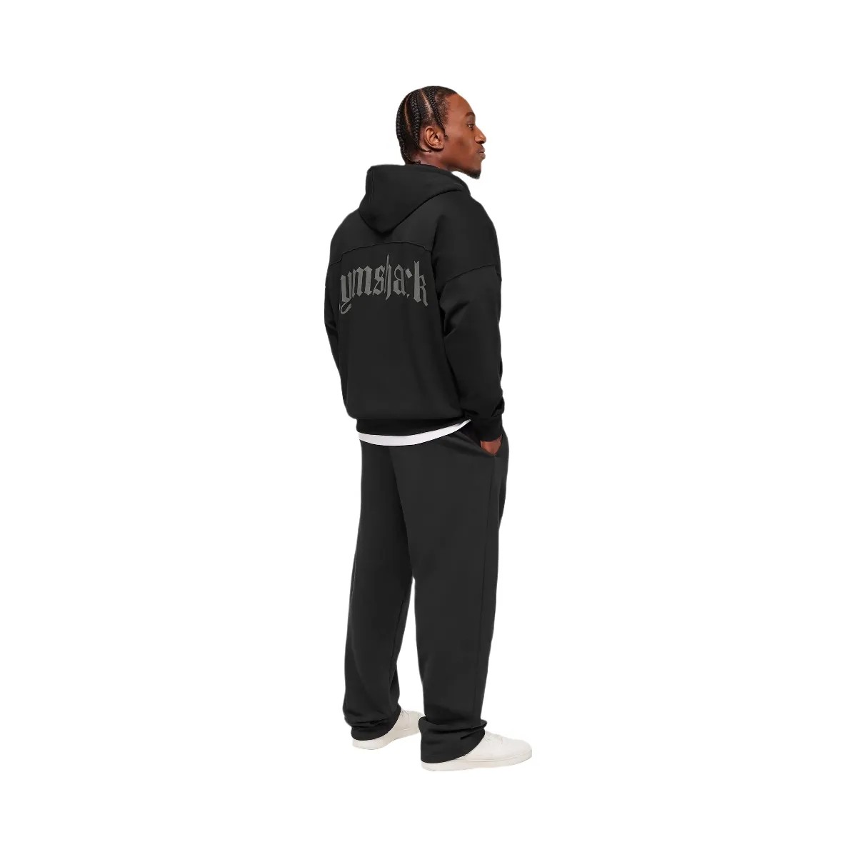 Gymshark Olde English Zip Up Hoodie - Black - HypeFly India View 4