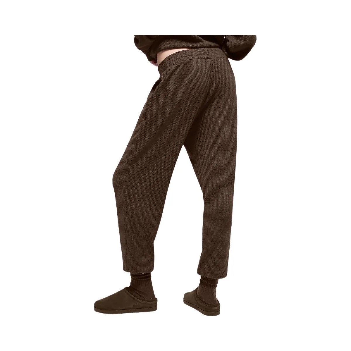 Alo Women's Waffle Weekend Escape Jogger - Espresso - HypeFly India View 3