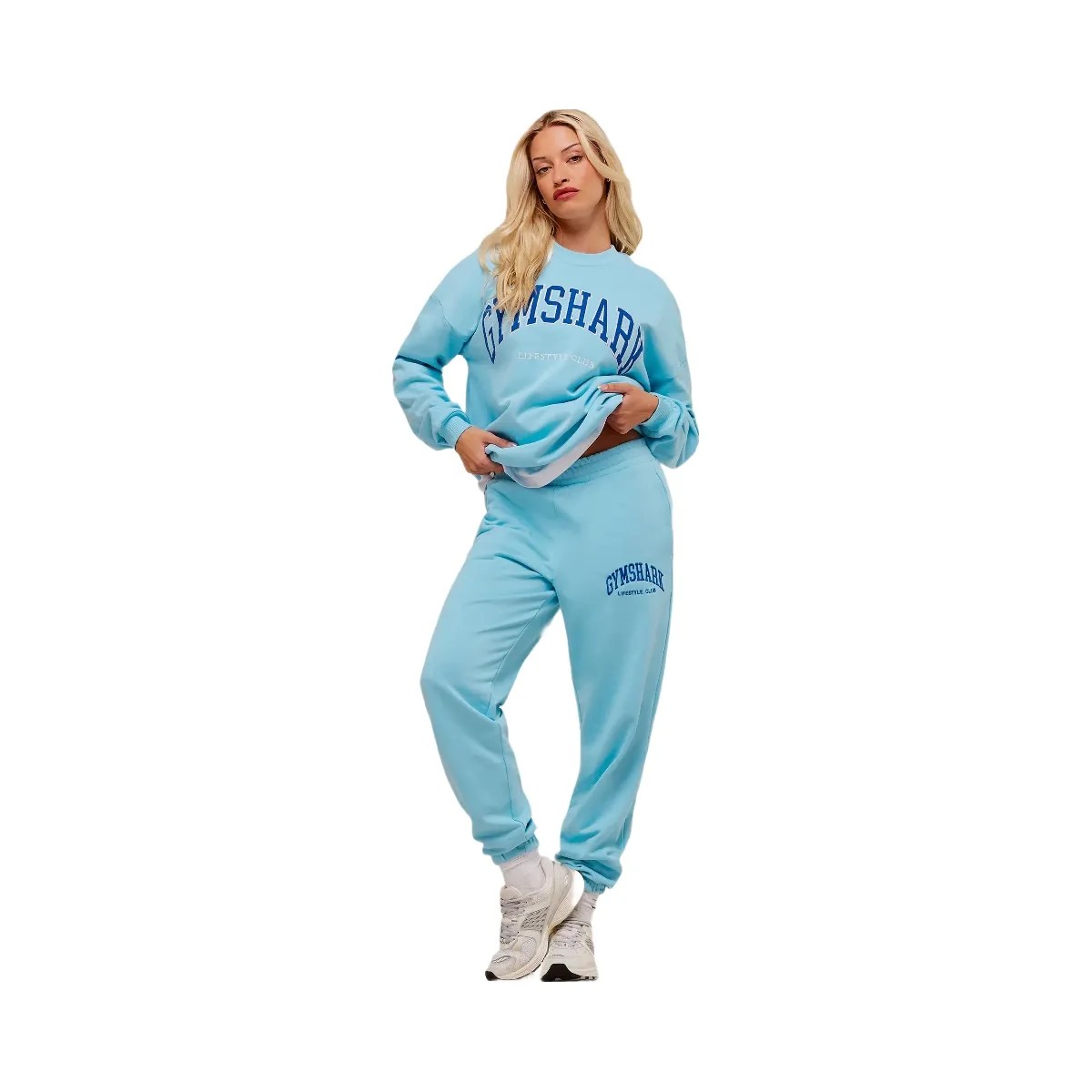 Gymshark Collegiate Graphic Crew Neck Pullover - Athletic Light Blue - HypeFly India View 4