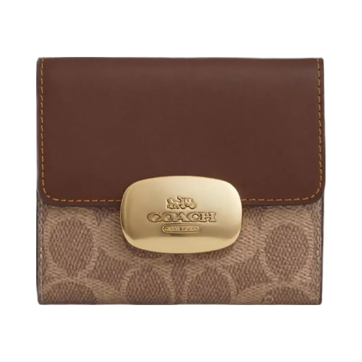 Coach Eliza Small Wallet In Signature Canvas Signature Canvas-Gunmetal-Black - HypeFly India View 1