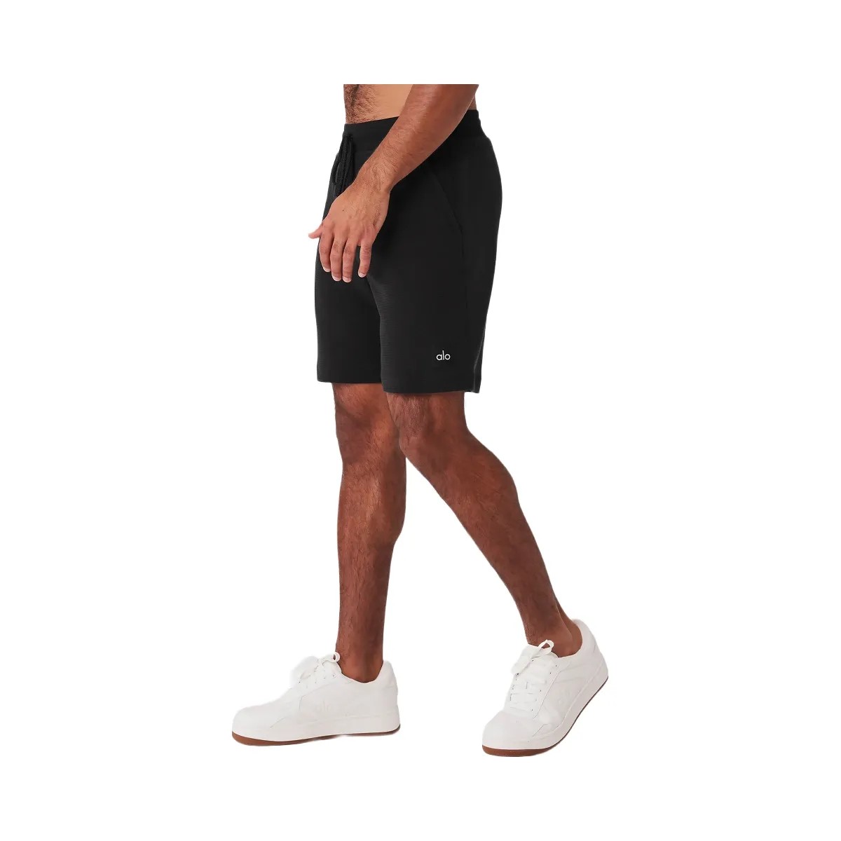 Alo Men's 7" Micro Waffle Fast Break Short - Black - HypeFly India View 2