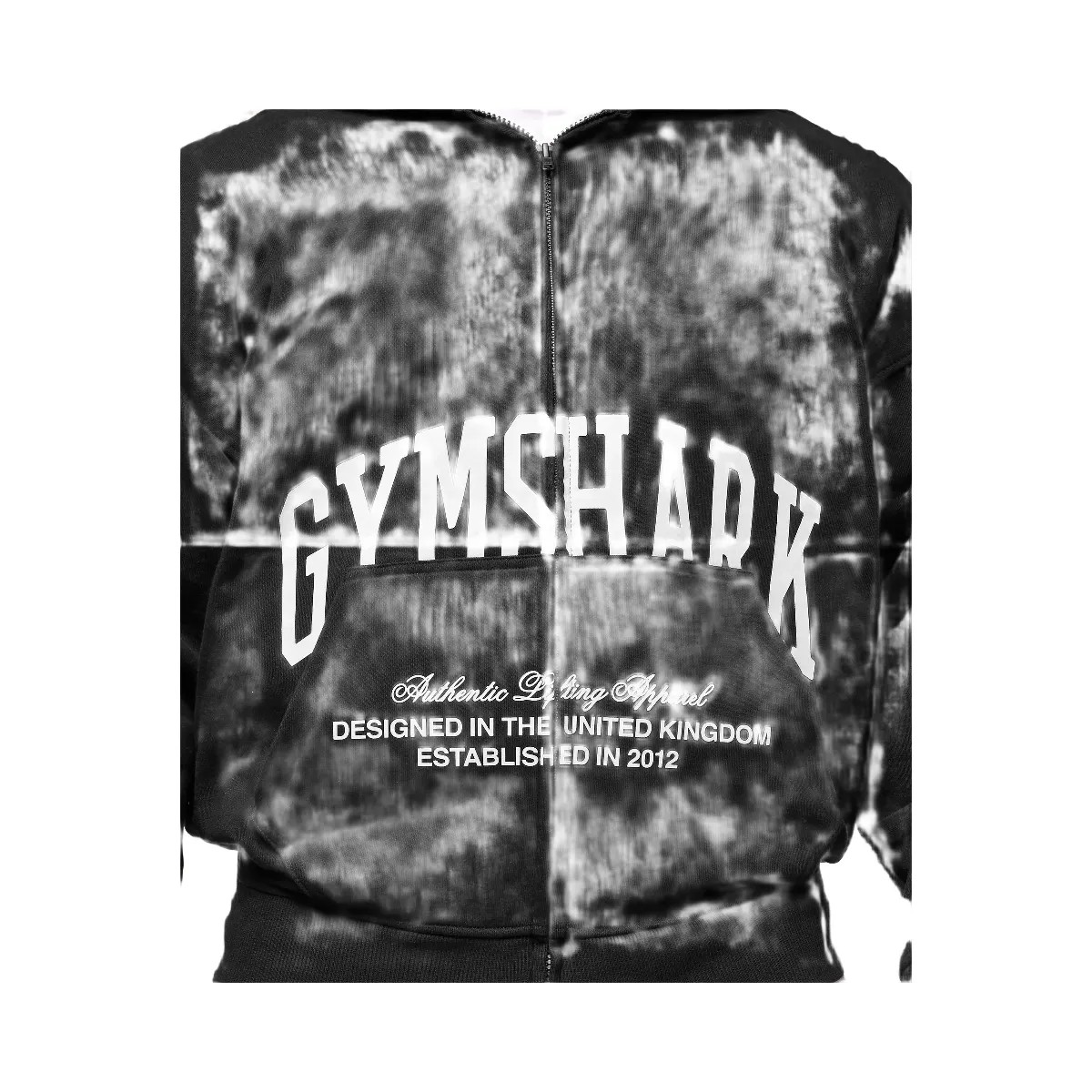 Gymshark Collegiate Script Zip Up Hoodie - Black/White - HypeFly India View 5