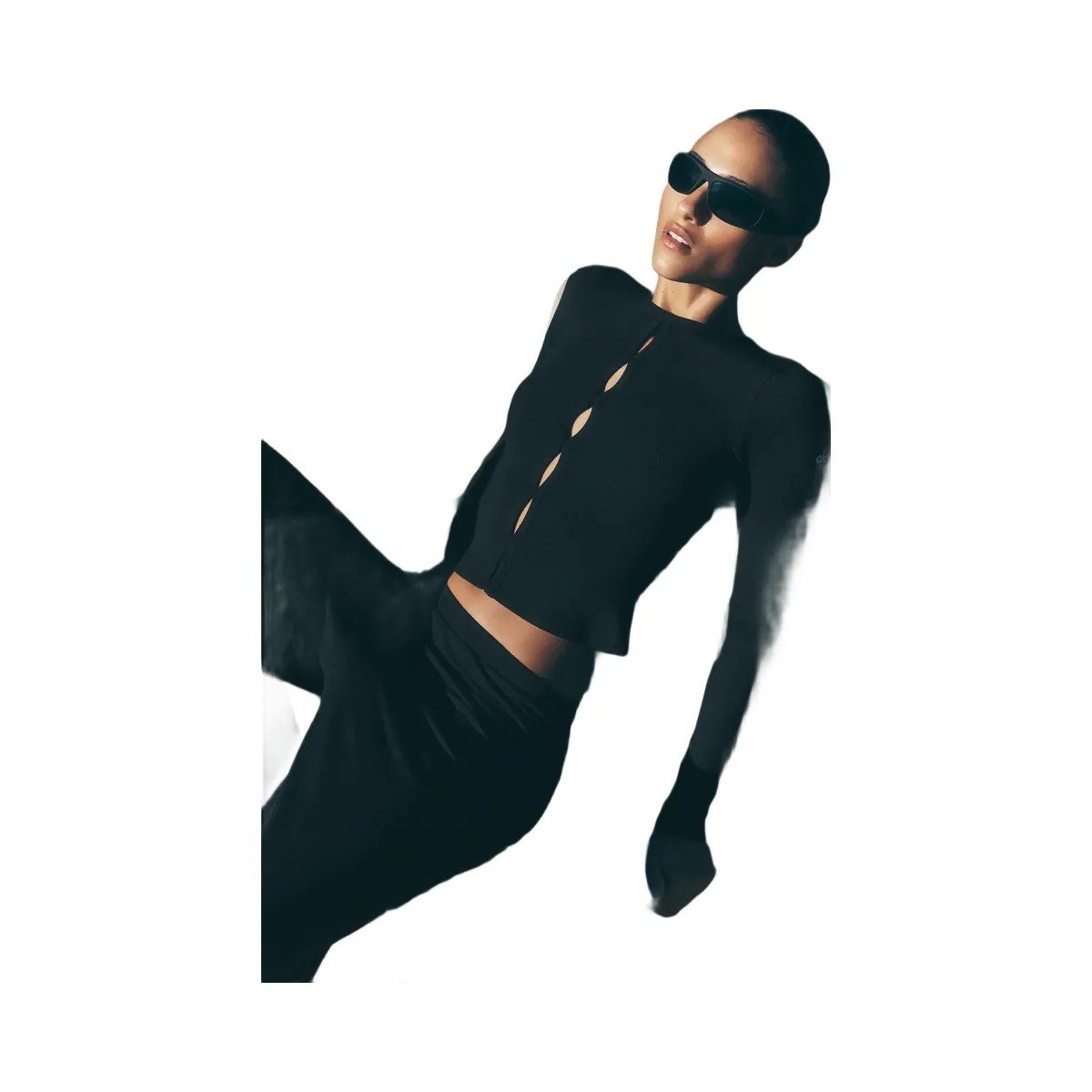 Alo Women's Dreamlight Long Sleeve Top - Black - HypeFly India View 6