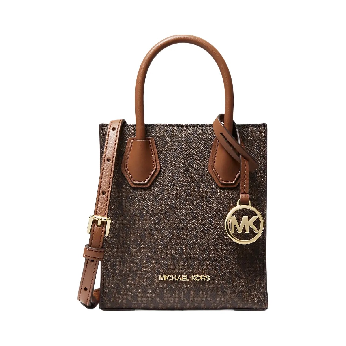 Michael Kors Mercer Extra-Small Logo and Leather Crossbody Bag Brown - HypeFly India View 1
