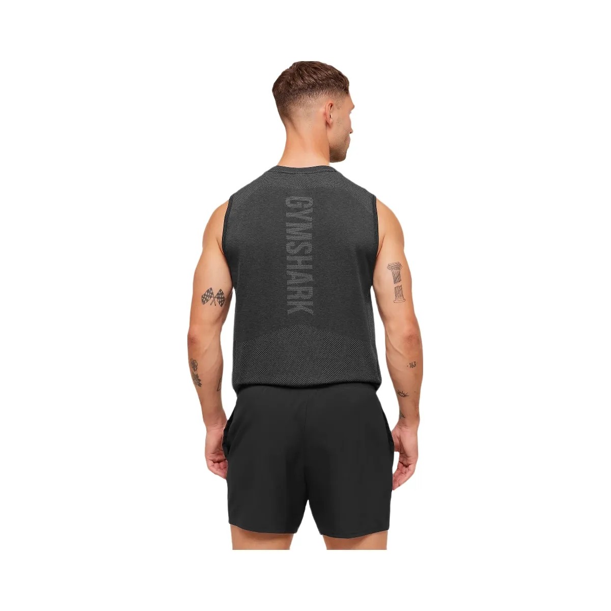 Gymshark Lightweight Seamless Tank - Black/Silhouette Grey - HypeFly India View 2