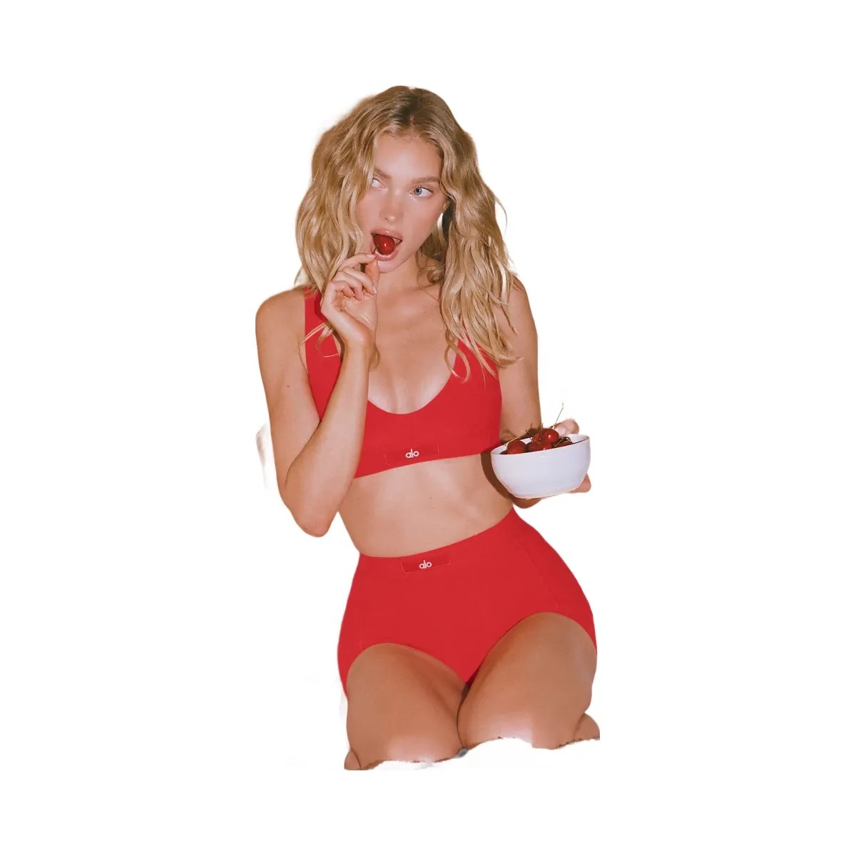 Alo Women's soft Sincere Bra - Bright Red - HypeFly India View 5
