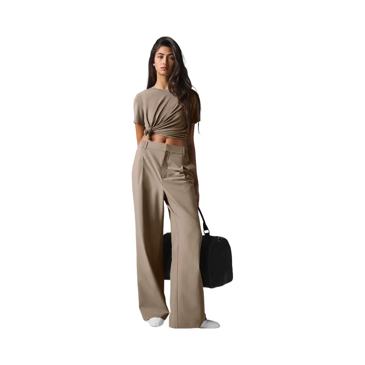 Alo Women's High-Waist Pursuit Trouser (Regular) - Gravel - HypeFly India View 5