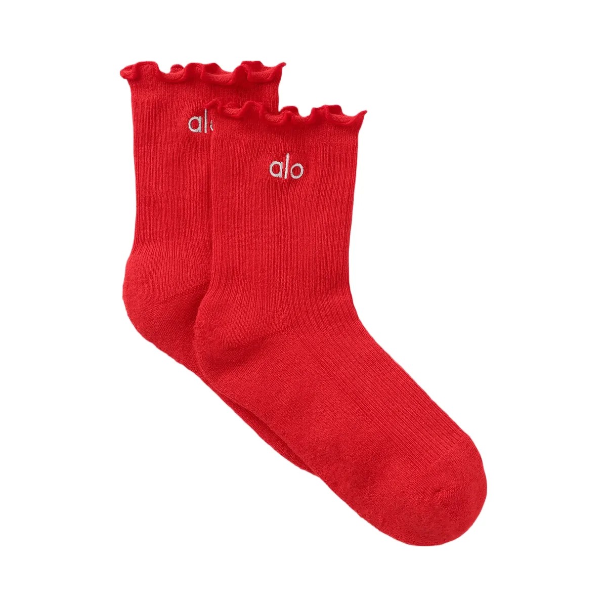 Alo Women's Lettuce Edge Sock - Bright Red - HypeFly India View 1