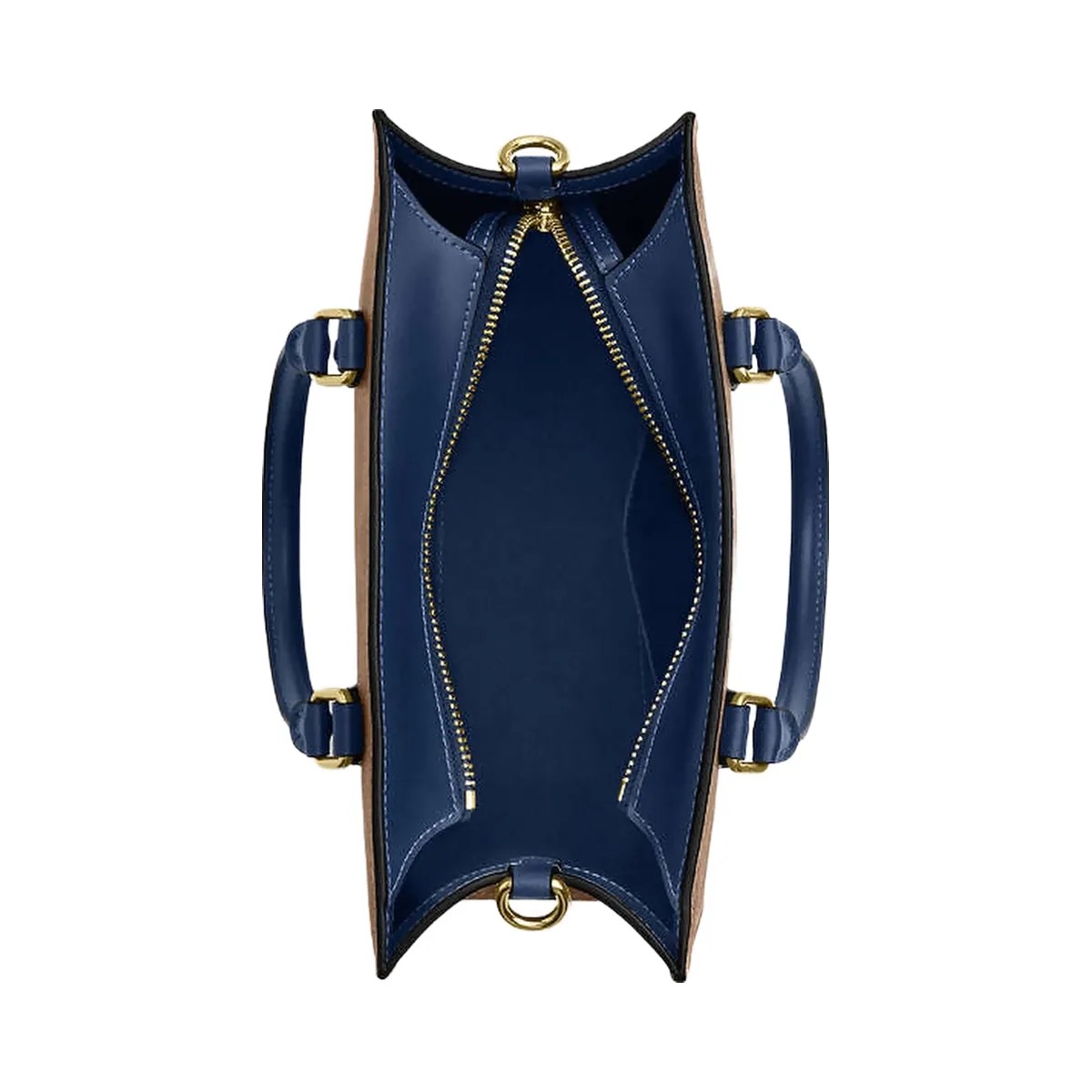 Coach Maggie Small Tote Bag In Signature Canvas Im-Tan-Deep Blue - HypeFly India View 3