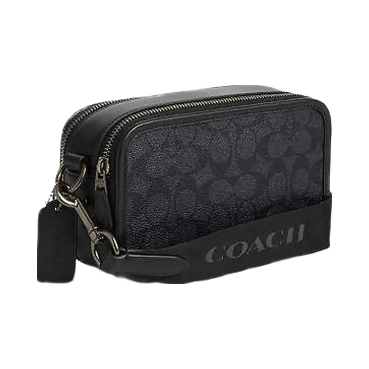 Coach Wyatt Crossbody Bag In Signature Canvas Signature Canvas-Gunmetal-Charcoal-Black - HypeFly India View 3