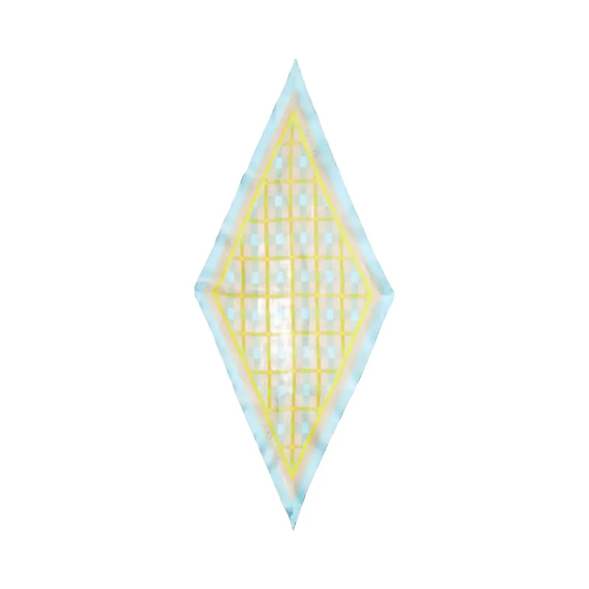 Coach Maude Plaid Print Silk Diamond Scarf Blue - HypeFly India View 1