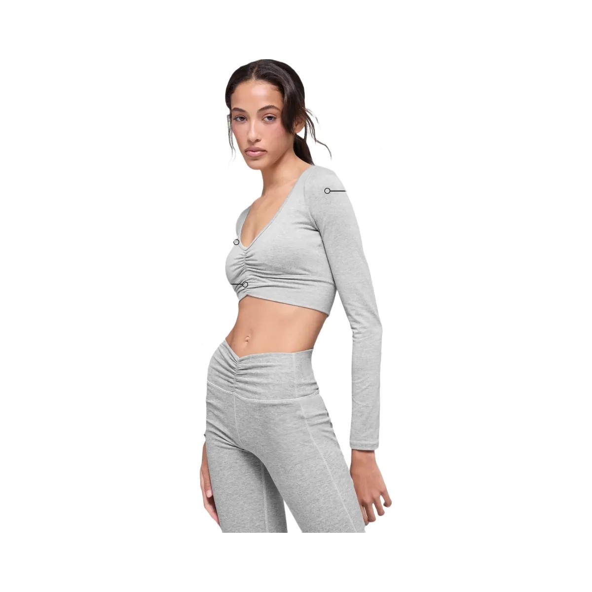 Alo Women's soft Intuition Long Sleeve Bra - Athletic Heather Grey - HypeFly India View 2