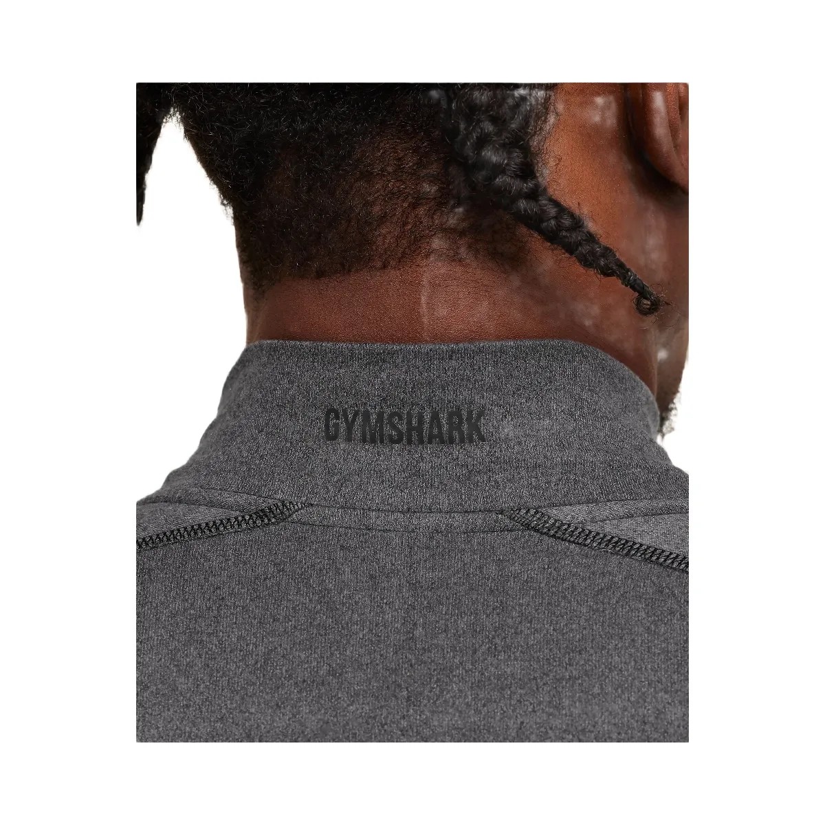 Gymshark Element Baselayer Mock Neck Long Sleeve T-Shirt - GS Black/GS Dark Grey Marl - HypeFly India View 5