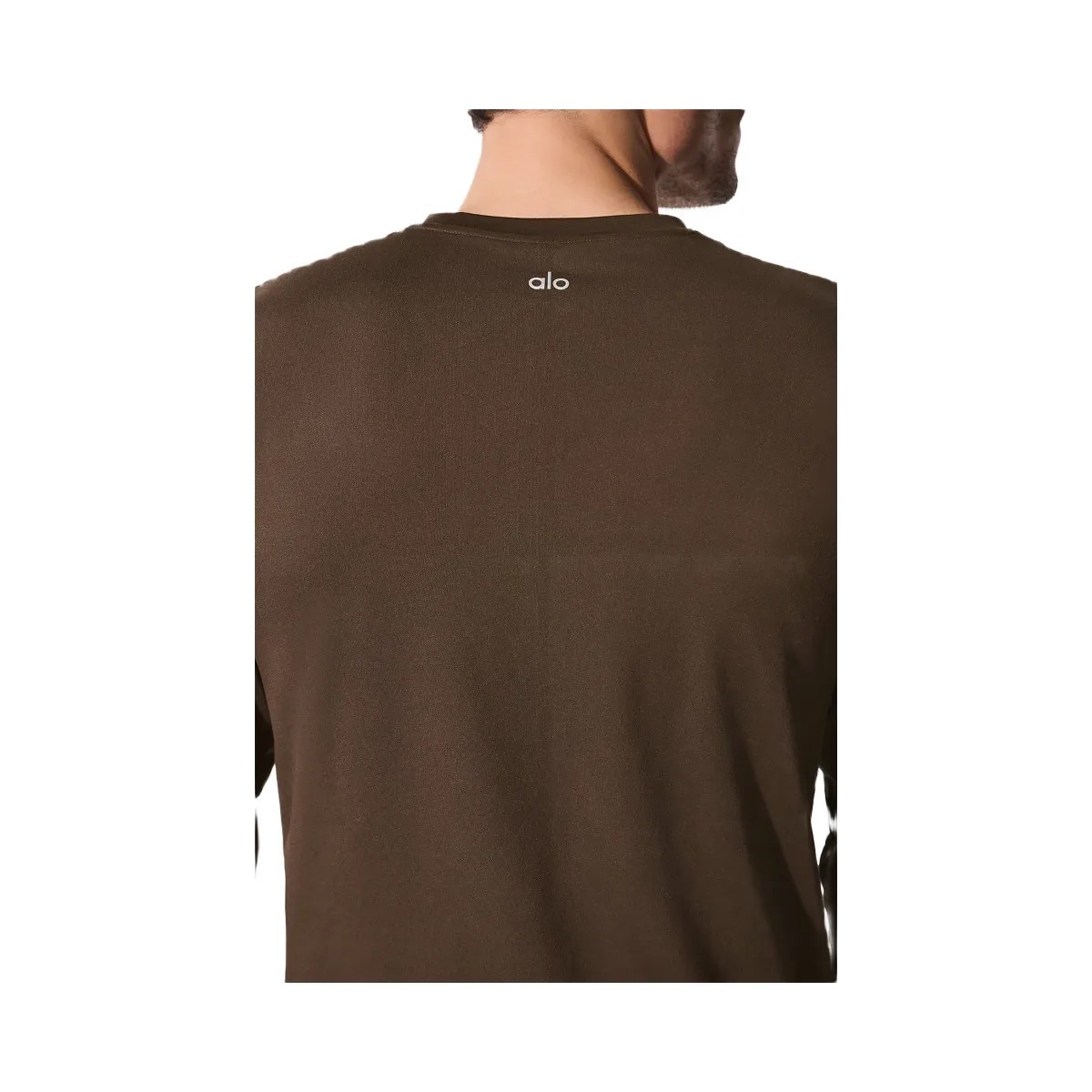 Alo Men's Conquer Reform Crewneck Long Sleeve - Espresso - HypeFly India View 3