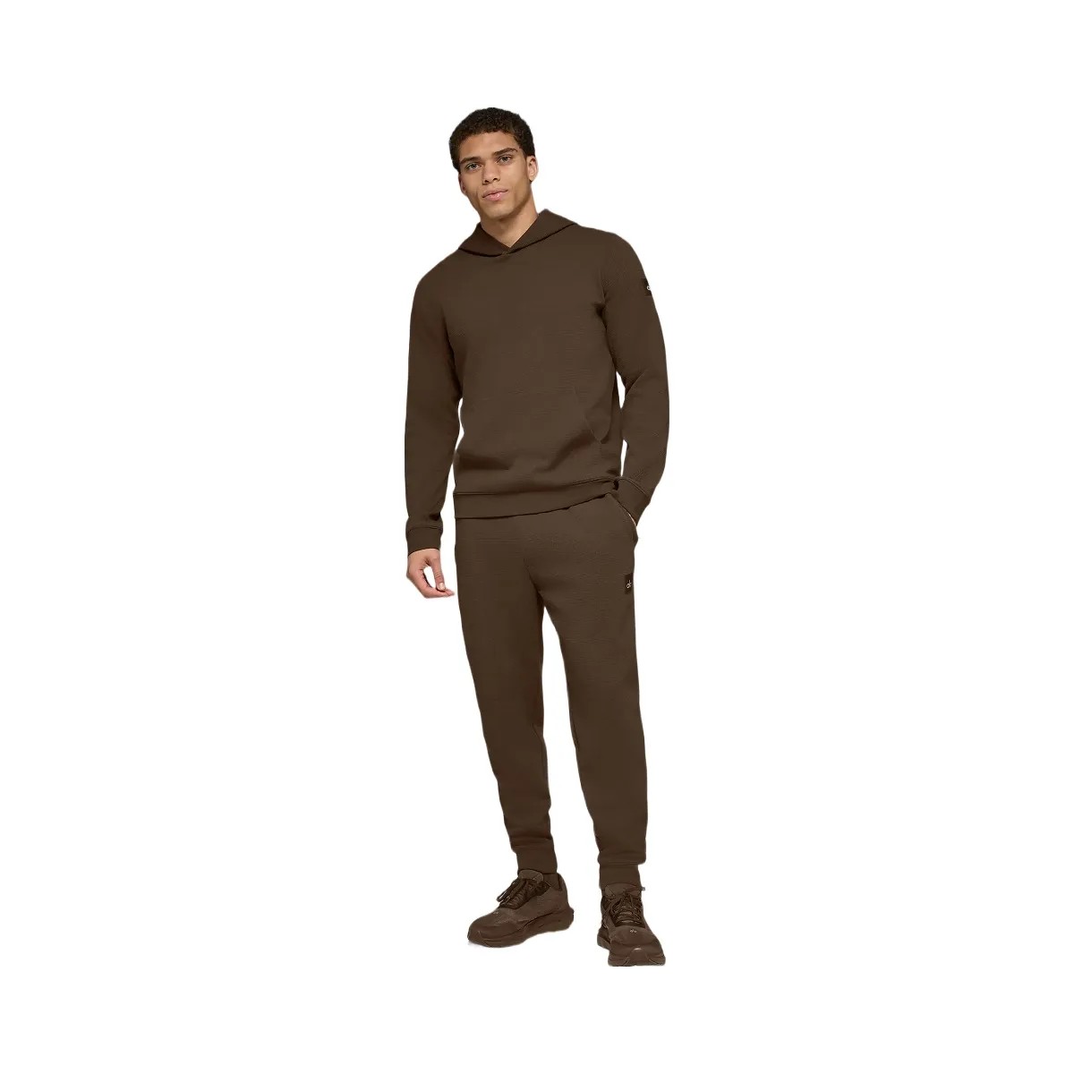 Alo Men's Waffle Lounge Hoodie - Espresso - HypeFly India View 5