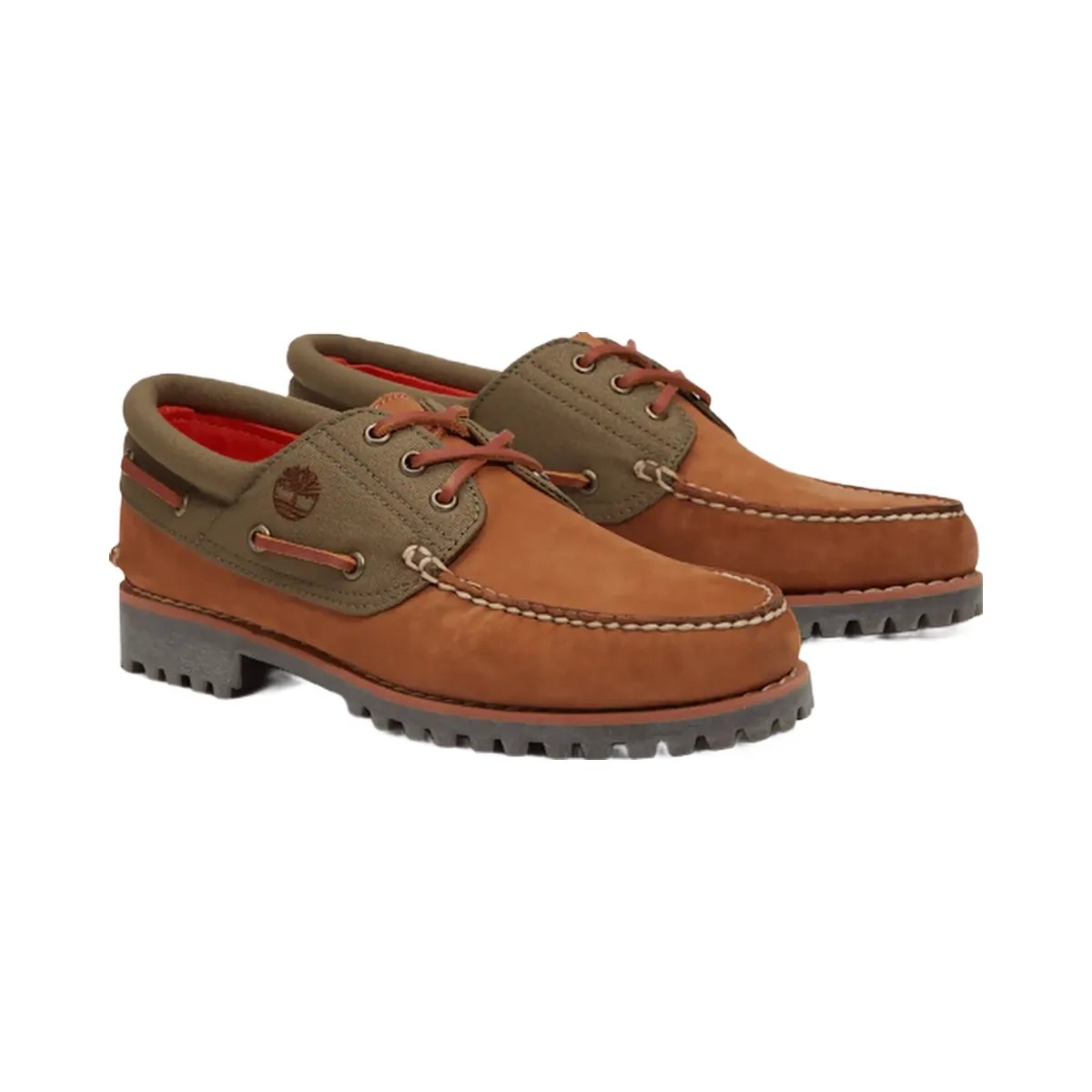 Timberland Authentics 3-Eye Boat Shoe Medium Brown Nubuck Men'S - HypeFly India View 1