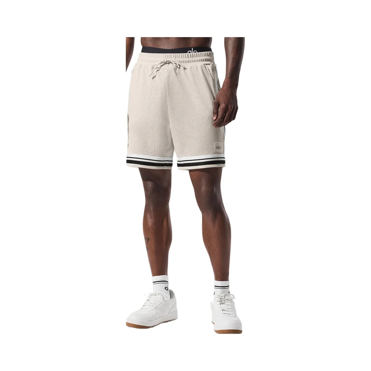 Alo Men's 7" Key Mesh Basketball Short - Bone - HypeFly India View 3