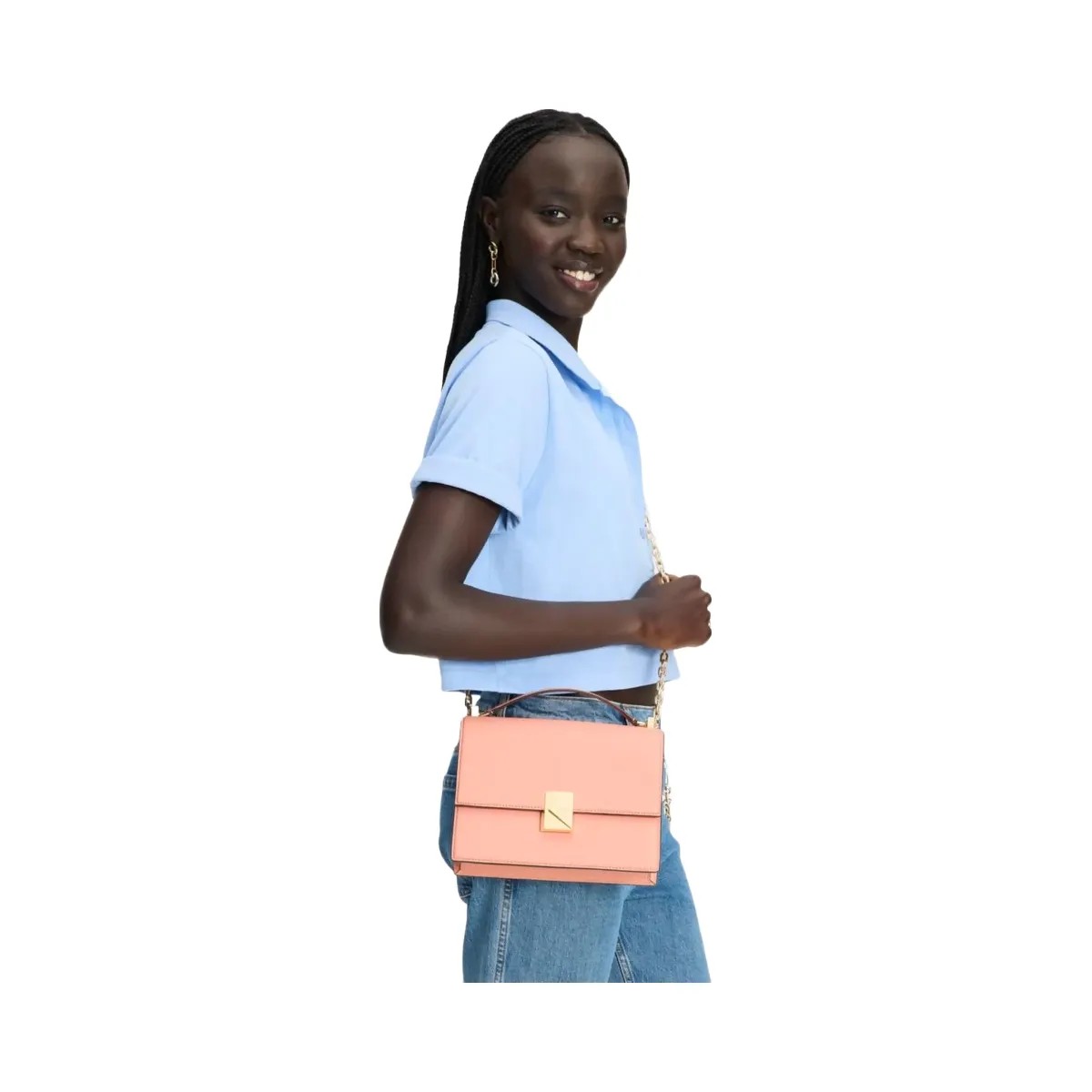 Kate Spade Deco Chain Shoulder Bag Apricot Cream - HypeFly India View 5