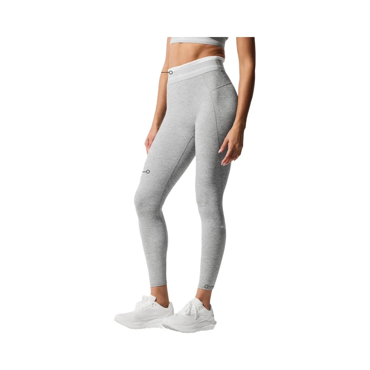 Alo Women's Alosoft High-Waist 7/8 Better Together Legging - Athletic Heather Grey/White - HypeFly India View 1