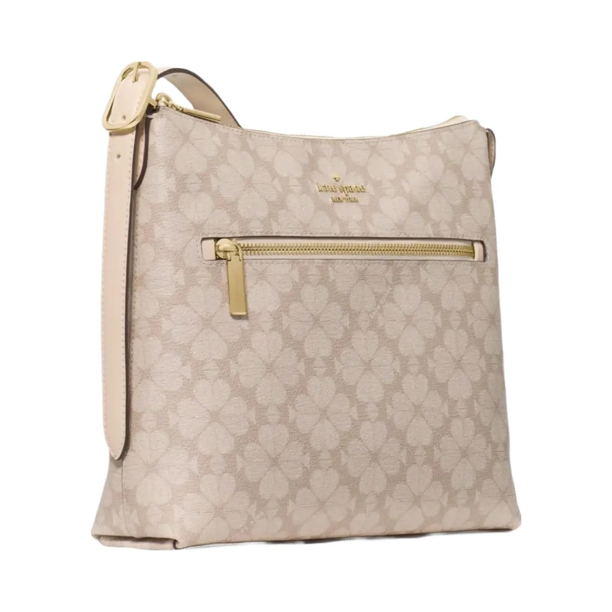 Kate Spade Flower Large Swingpack Buckle Crossbody Dark Beige Multi - HypeFly India View 3
