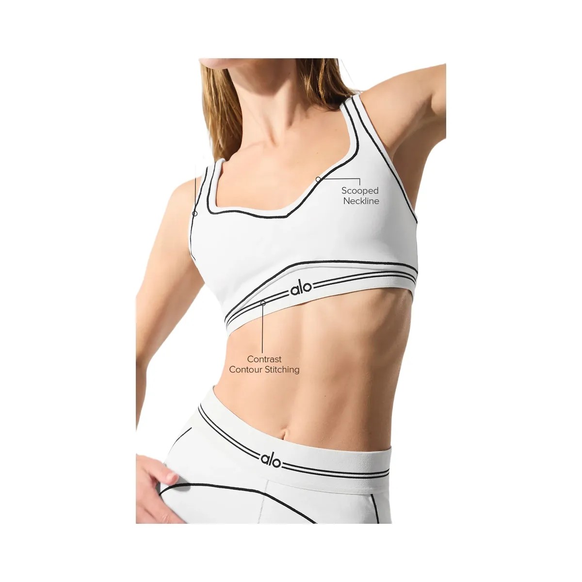 Alo Women's Airbrush Heart Throb Bra - White/Black - HypeFly India View 2
