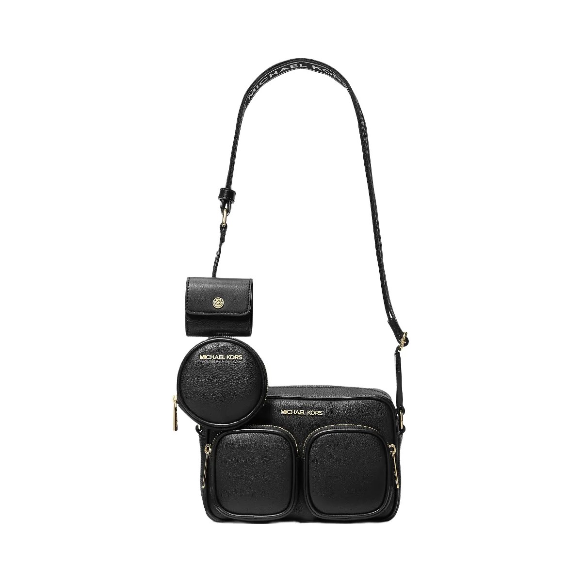 Michael Kors Jet Set Travel Medium Leather Messenger Bag Black - HypeFly India View 1