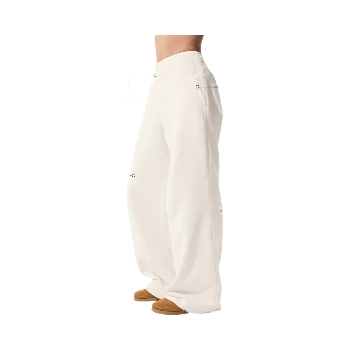 Alo Women's Serenity Wide Leg Sweatpant - Ivory - HypeFly India View 2