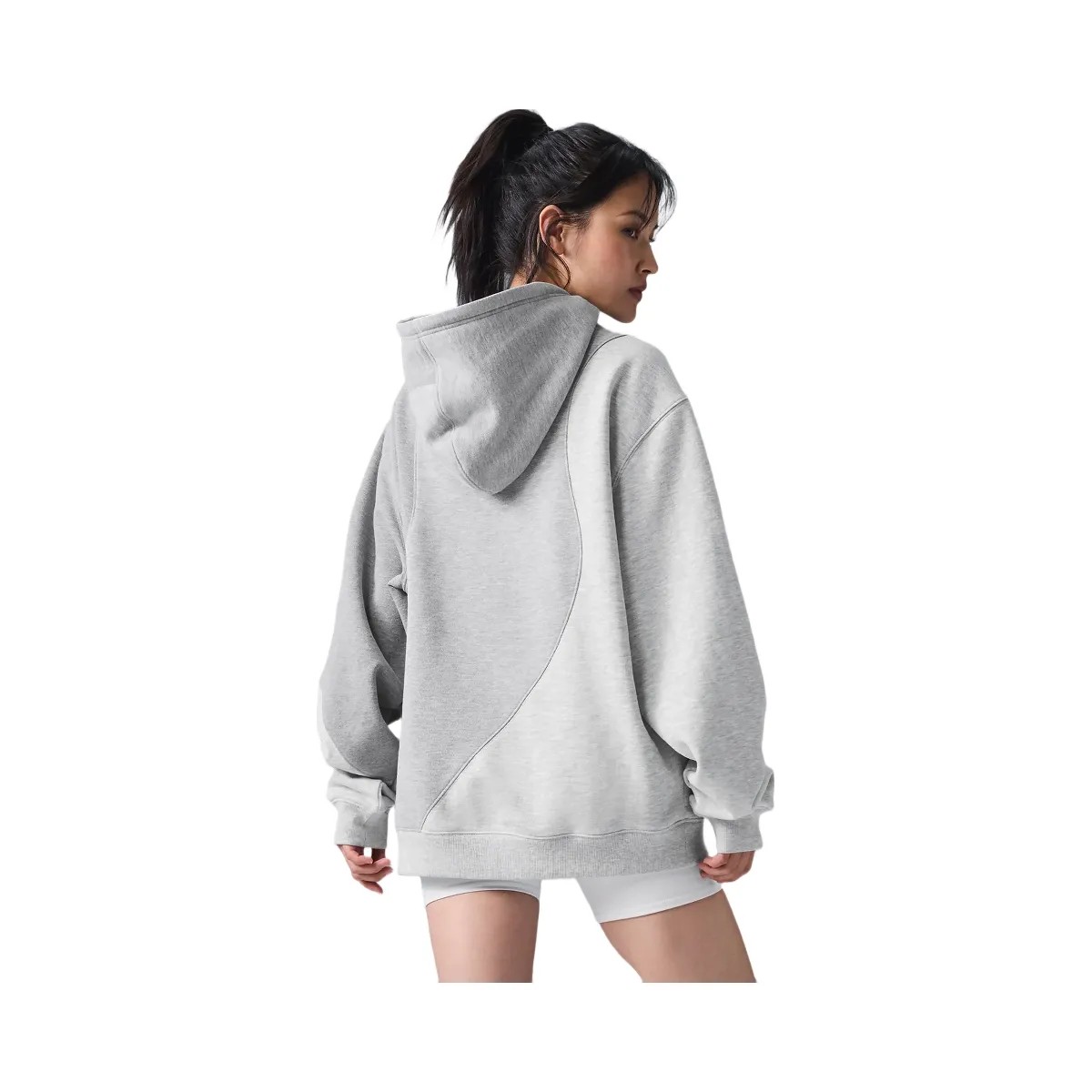Alo Women's Make Waves Hoodie - Athletic Heather Grey Tonal - HypeFly India View 3
