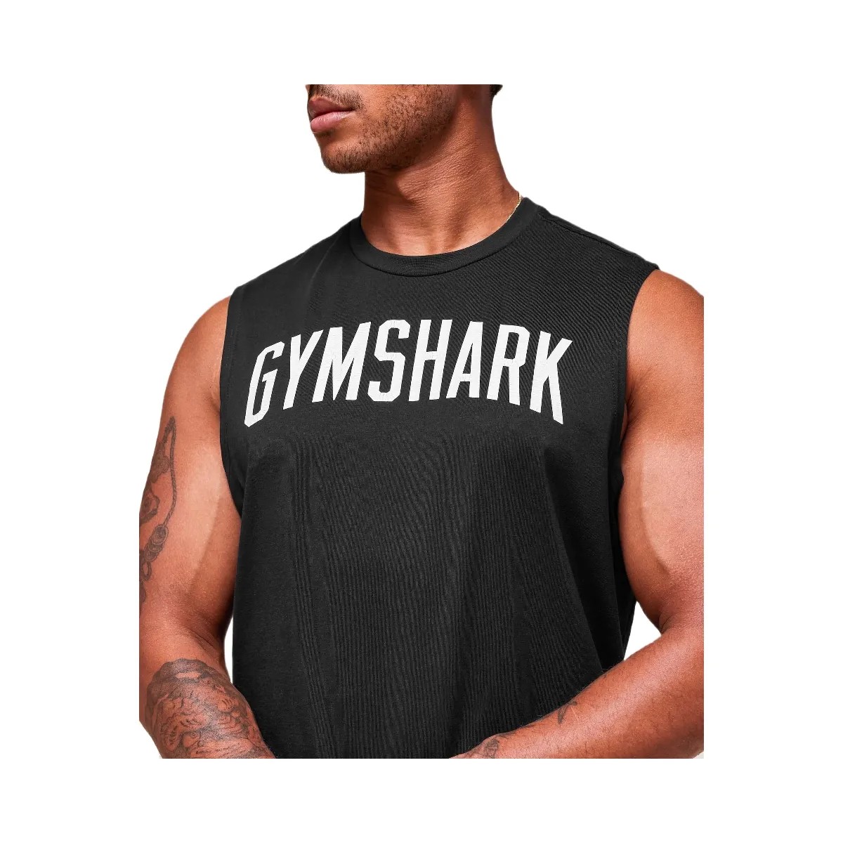 Gymshark Worn Graphic Tank - Black - HypeFly India View 4