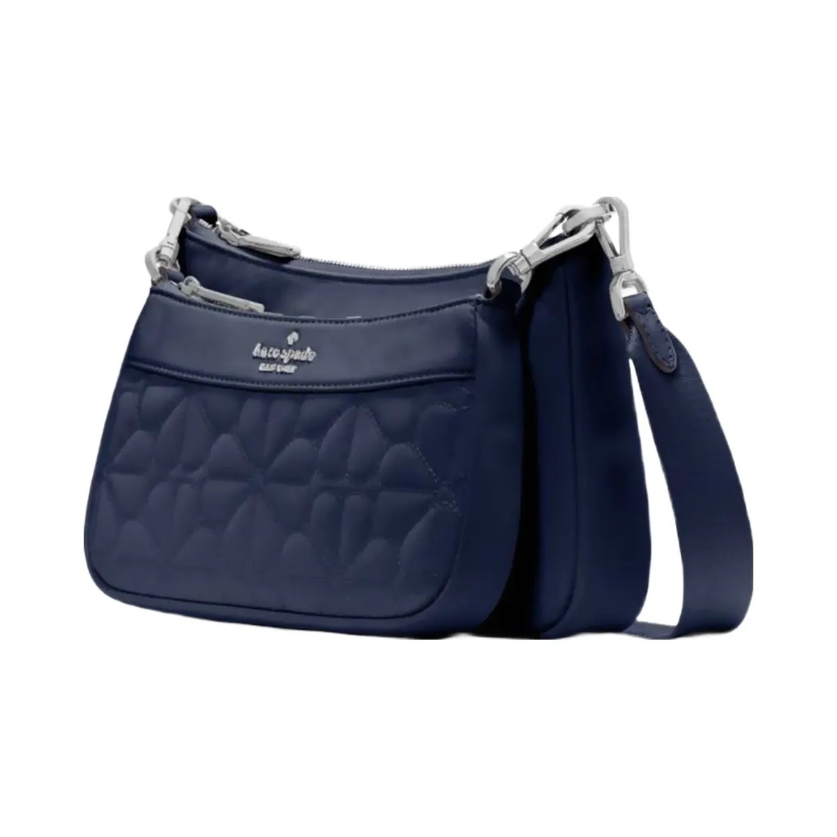 Kate Spade Duet Quilted Fabric Small Crossbody Parisian Navy - HypeFly India View 3