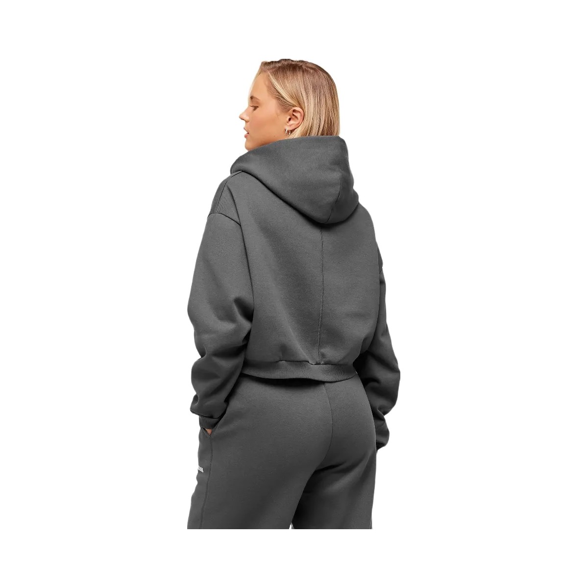 Gymshark Cosy Luxe Zip Through Hoodie - Onyx Grey - HypeFly India View 3