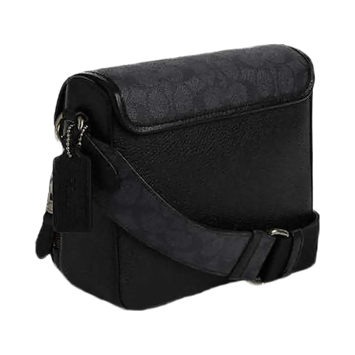 Coach Sullivan Flap Crossbody Bag In Signature Canvas Signature Canvas-Gunmetal-Charcoal-Black - HypeFly India View 3