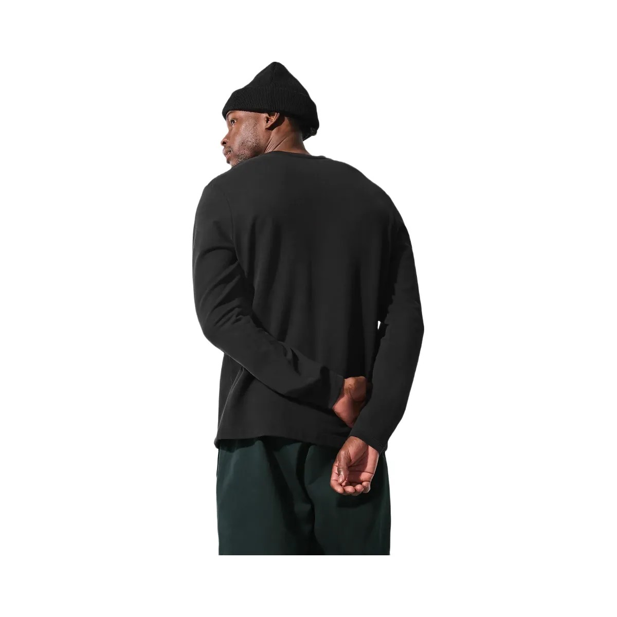 Alo Men's Double Take Long Sleeve Crew - Black - HypeFly India View 3