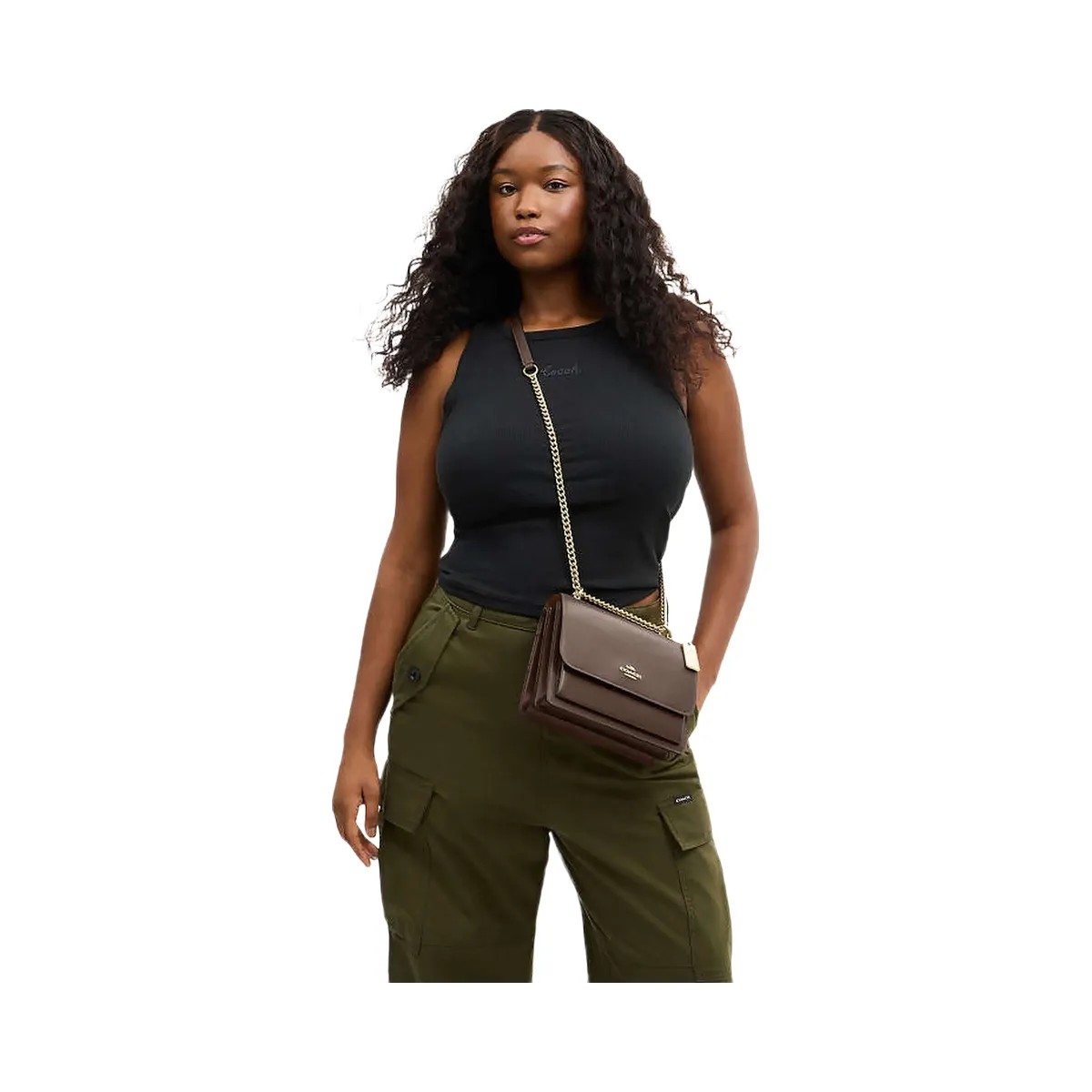 Coach Klare Crossbody Bag Calf Leather-Gold-Dark Stone - HypeFly India View 2