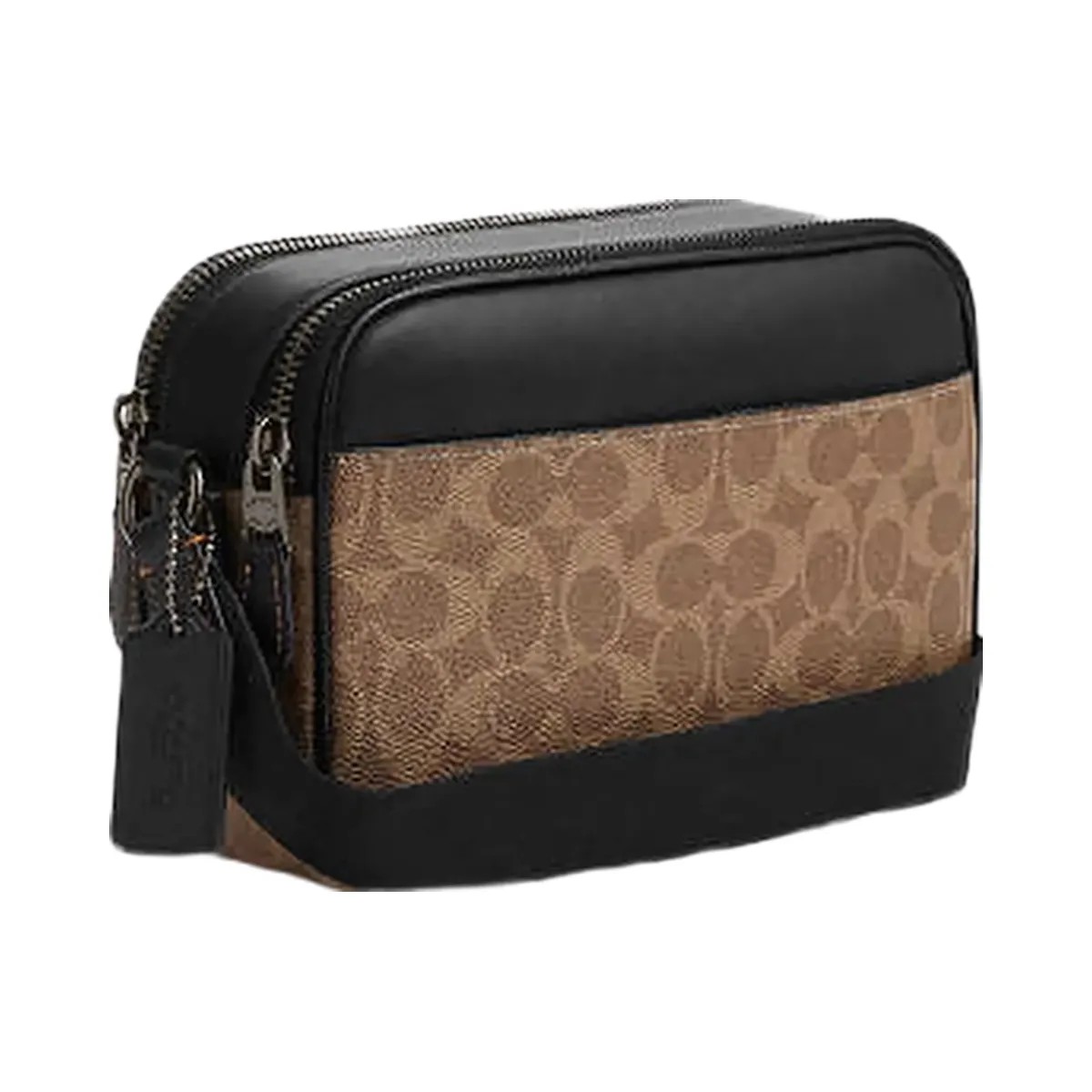 Coach Graham Crossbody Bag In Signature Canvas Signature Canvas-Qb-Tan-Black - HypeFly India View 3