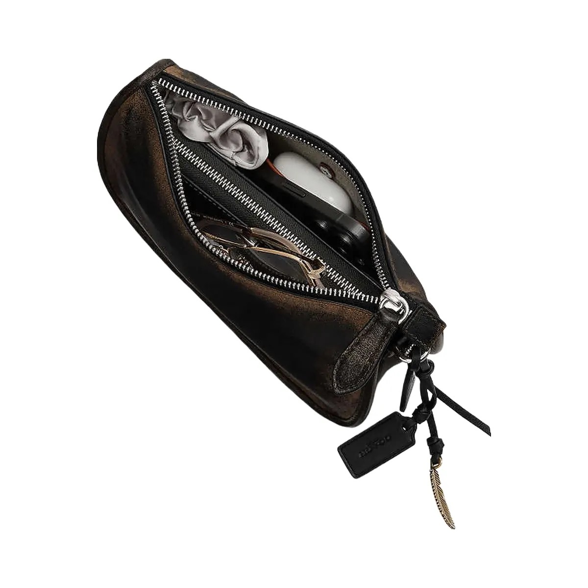Coach Waverly Bag In Loved Leather Loved Leather-Silver-Black Brown - HypeFly India View 3