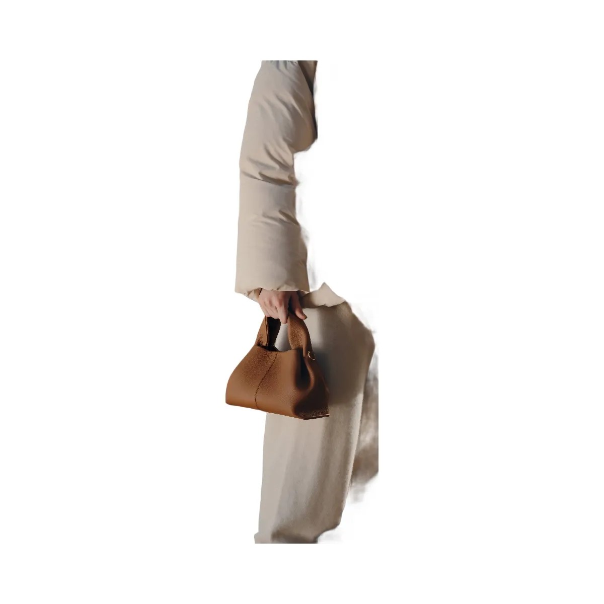 Polene Numero Neuf Mini Textured Camel - HypeFly India View 5