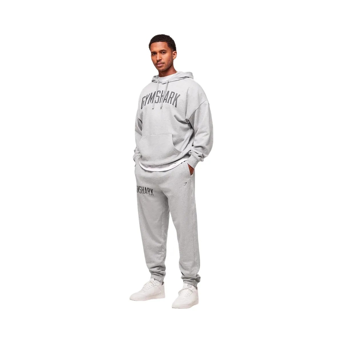 Gymshark Worn Graphic Jogger - Light Grey Core Marl - HypeFly India View 5