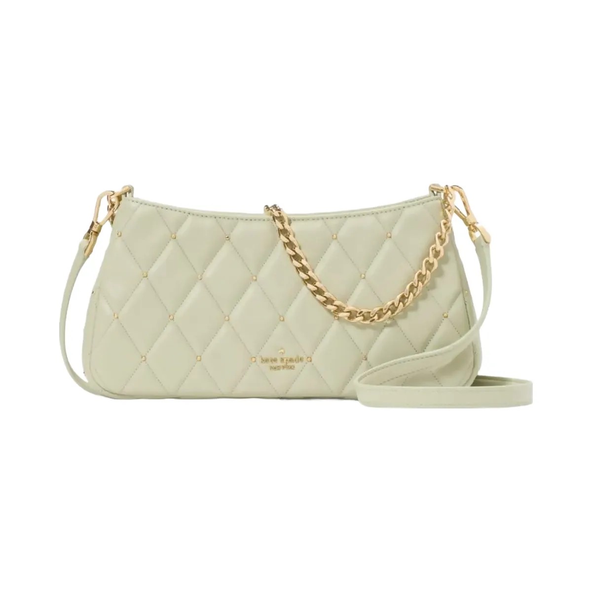 Kate Spade Carey Quilted Studs Small Convertible Crossbody Sage Bundle - HypeFly India View 1