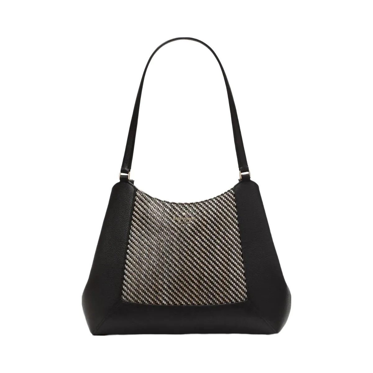 Kate Spade Lena Straw Triple Compartment Shoulder Bag Black Multi - HypeFly India View 1